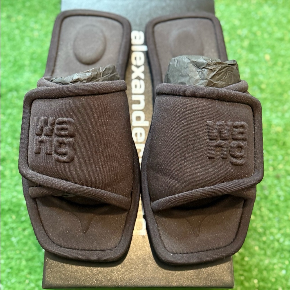 Alexander Wang Black Quilted Slides